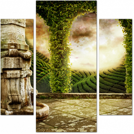 Сказочная терраса с зелеными арками
