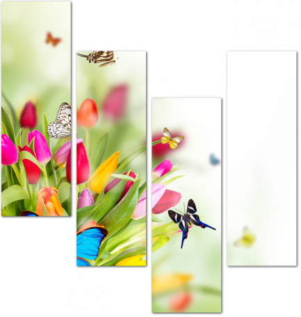 Рисунок с цветами и бабочками