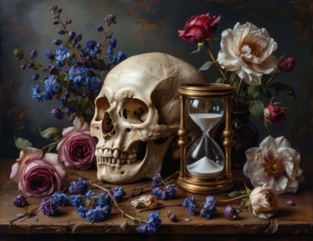 Натюрморт с черепом в стиле «vanitas»