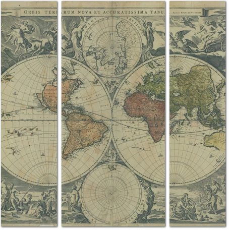 Карта мира. 1658 год