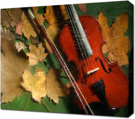 Скрипка и кленовые листья