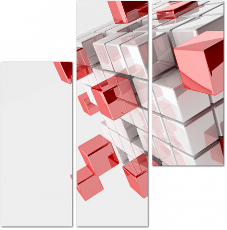Бело-красные кубики 3D