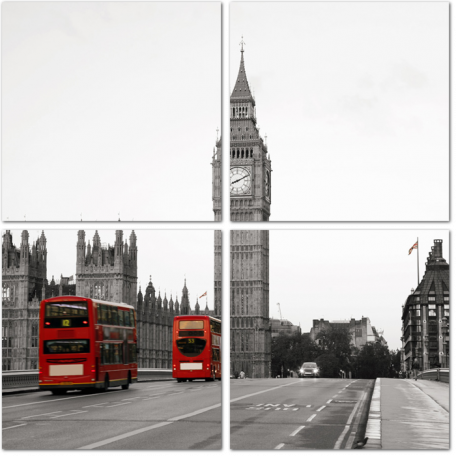 Автобусы Лондона на фоне Вестминстерского дворца