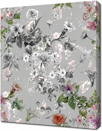 Графичные цветы в винтажном стиле