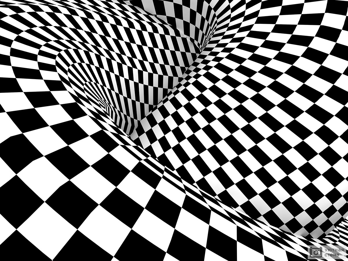 Фотообои Черно-белая геометрия 3D - Арт. 020531 | Купить в  интернет-магазине Уютная стена
