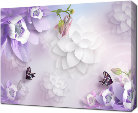 Фиолетовая композиция с цветами