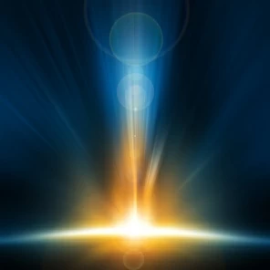 Лучи света над поверхностью планеты