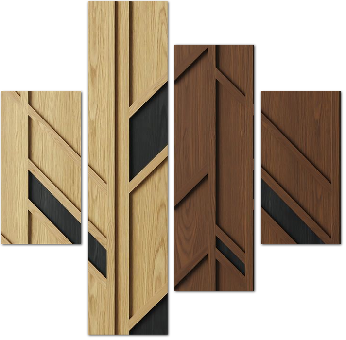 Деревянные геометрические декоративные панели