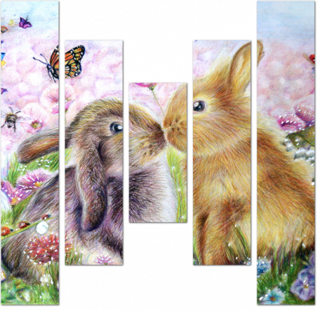 Кролики и цветы