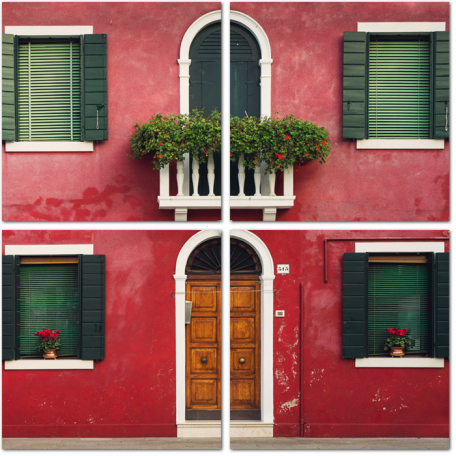 Красочный дом на острове Бурано. Венеция. Италия