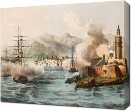 Битва судов у морской крепости