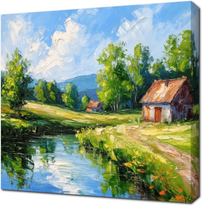 Яркий сельский пейзаж