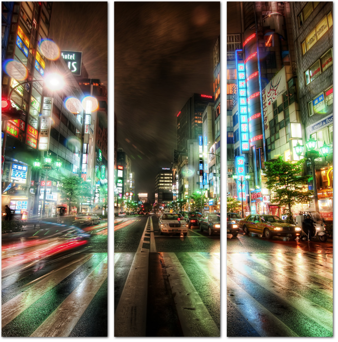 Яркие улицы ночного Токио. Япония