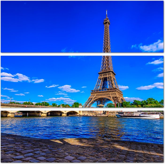 Париж с видом на Эйфелеву башню и реку Сену. Франция