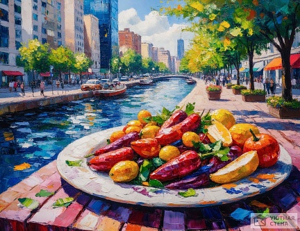 Картина с каплевидными мазками