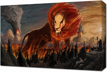 Мистический огненный лев