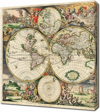 Античная карта мира в цвете