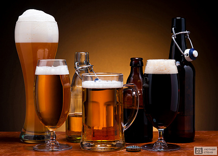Разнообразие бокалов и пива