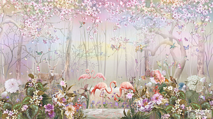 Сказочные сады с фламинго