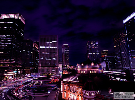 Фотообои Фиолетовые сумерки мегаполиса