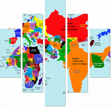 Карта мира по населению
