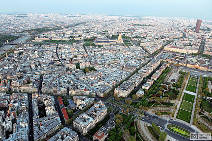 Фотообои Париж с большой высоты. Франция