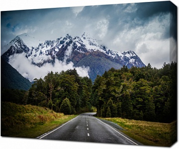 Дорога в снежные горы. Новая Зеландия
