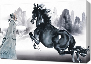 Конь в китайском стиле Гохуа