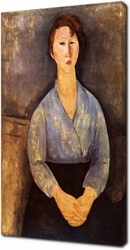 Амедео Модильяни - Портрет молодой женщины в сине-голубом платье