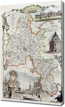 Старая карта Оксворда. Лондон. 1837 год