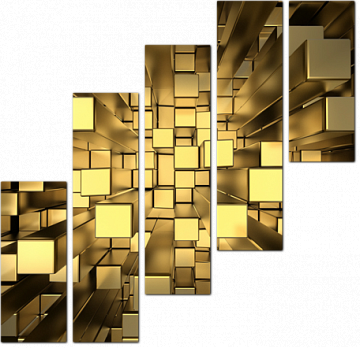 Золотые 3D кубы