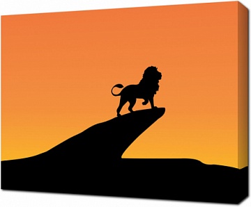 Силуэт льва на закате