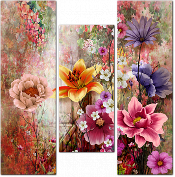 Букет цветов на акварельном фоне