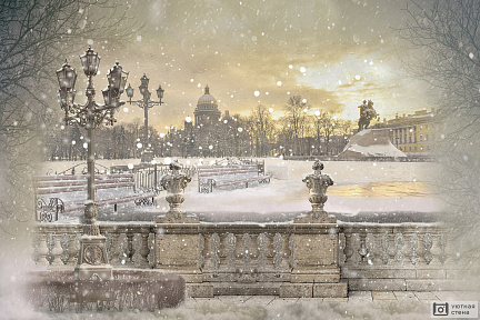 Фотообои Зимний вечер в Петербурге
