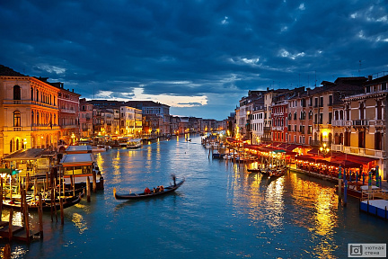 Фотообои Гранд-Канал ночью. Венеция. Италия