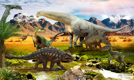 Фотообои Динозавры у ручья