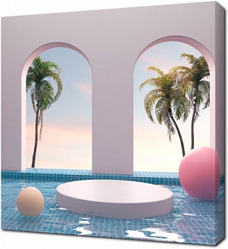 Дивный бассейн с видом на пальмы