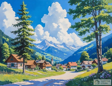 Деревня среди сосен