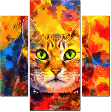 Котик на абстрактном фоне