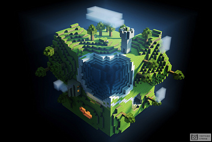 Игра Minecraft - остров