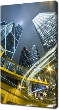 Вид снизу на небоскребы Гонконга