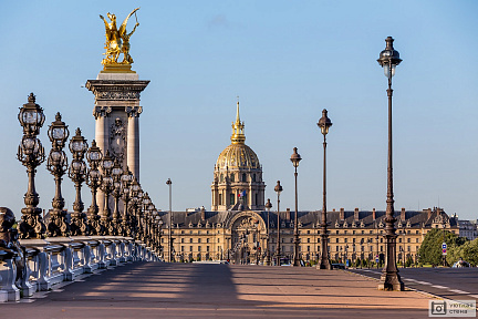 Фотообои Мост Александра III на закате. Париж. Франция