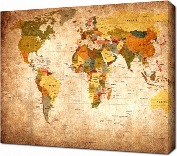 Политическая карта мира в сепии