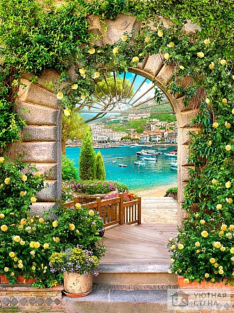 Милая цветочная арка к морю