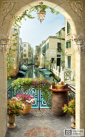 Фотообои Балкон с аркой в Венеции