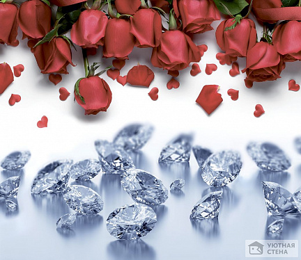3D розы и алмазы