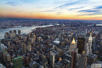 Фотообои Вид сверху на вечерний Нью-Йорк