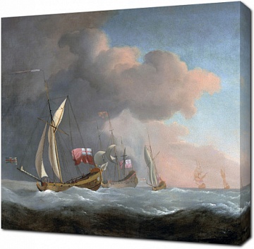 Виллем ван де Вельде младший — Английские королевские яхты в море при сильном ветре