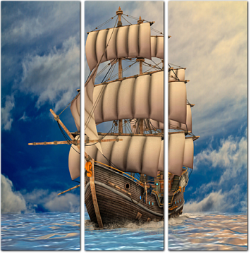 Иллюстрация старинного корабля