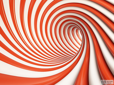 Абстрактный красно-белый туннель 3D